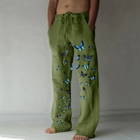 Kućni odmor u ulici Uorcsa Wear Resint Trend pune dužine Aktivne hlače Ispis širokih nogu Muške hlače zelena veličina xxxl