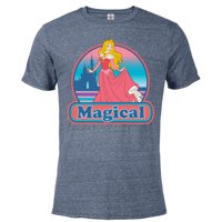 Disney Princess Aurora Magical Retro - Pomiješana majica s kratkim rukavima za odrasle - Prilagođeno-denim snijeg Heather