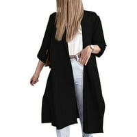 Idoravan kardigani za žensko čišćenje proljeće moda Ženska majica dugih rukava jesen otvorena prednja gornja odjeća Solidna bluza kaput vrhova gumba Cardigan