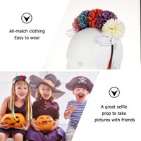 Halloween Theme Hairclop simulacijska tkanina za glavu za glavu cvijeta lubanja