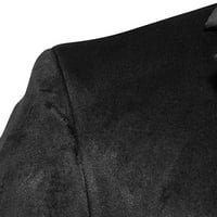 Holloyiver Men Casual Slim Fit Solid One tipka Blazer isključivo ovratnik sa dugim rukavima jakna crna