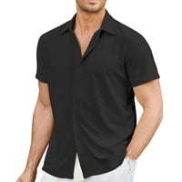 Muška pletena tkanina sild džepna kopča rever s dugim rukavima majica muški visok košuljnjak Press
