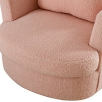 Furnian 31,9 W Okretna accent barel stolica Boucle Round Accent Sofa stolica za zabavu za zabavu za dnevni boravak jaslice, ružičasta