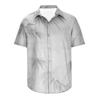 Muški majice, uzorak plaža kratki rukav Crew Crew Custom WorkTout gumb Up Ljetna majica sa džepnim ocima Dan Poklon Clearance White XL