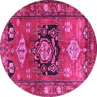 Ahgly Company u zatvorenom okrugu Perzijske ružičaste tradicionalne prostirke, 7 'okrugla