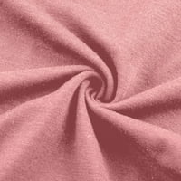 Womens plus bluze i tunike jesen jesenski modni V-izrez Print Pulover casual majica s kratkim rukavima Ženske vrhove Pink 5x