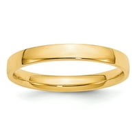 Carat u Karatsu 14K žuto zlato širokoj traku lagana udobnost-fit vjenčani prsten veličine -12.5