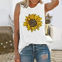 Košulja Torbi za žene Work Work Yoga Sunflower grafički tenkovi Ljetne casual majice bez rukava modni prsluk za promišljanje