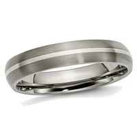 Mens Drisel Titanium sterling srebrni otvor za četkani vjenčani prsten