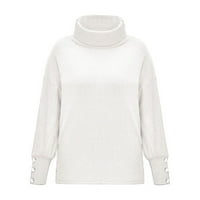 Cuhas Cardigan džemperi za žene Turtleneck pulover dugme dugih rukava labav pleteni džemper ženski modni vrhovi bijeli