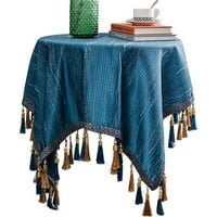 Stolnjak za okrugli sto, visoku preciznu tkaninu stolnjak sa reselom, elegantan teški poliesterski poklopac za stol za balkon kafe bašta na otvorenom -Peacock Blue-160 *