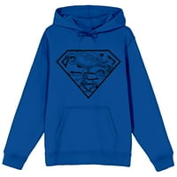 Superman Classic Chess Logo Muški kraljevski plavi hoodie-S