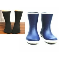 Ženske muške gumene čizme Wide Calf kišne čizme otporne na klizanje otporne na radnoj cipela unise prozračne kišne cipele žene muške lagane vrt cipele plave s crnim plišanim čarapama 8.5