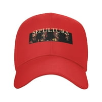 Muška i ženska modni jedinstveni otisak sa sepultura logotip podesiv traper šešir crveni