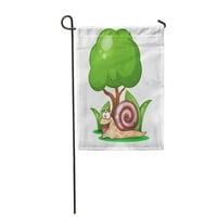 Smeđi isječak puž stablo trave crtani likovi zeleni vrt zastave ukrasna zastava kuće baner