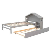 Twin platforma platforma za skladištenje kreveta za odmor sa spoljnim i policama