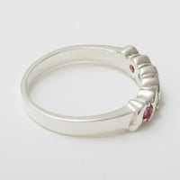 Britanci napravio je 9k bijelo zlato prirodno ružičasto torbalin i dijamantno ženski vječni prsten - veličine opcije - veličine za dostupnost