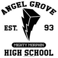 Muški moći Rangers Angel Grove High School Graphic Tee Bijeli Veliki