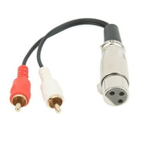 Ženski do 2Rca kabela, smanjite kostord zvučni adapter utikač i reprodukujte 5,9IN Poboljšava kvalitetu prijenosa signala za mikrofon za MP3