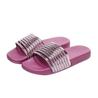 Zpanxa papuče za žene Ljeto sjajni flash dijamantski papuče za slobodno vrijeme jedno riječi cipele Flip flops za žene ljubičaste 39