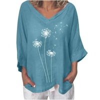 Ženske bluze Čišćenje modnog ženskog ljeta V-izrez kratki rukav, ležerna majica bluza