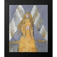 Maria, Robin Crni moderni uokvireni muzej umjetnički print pod nazivom - Zlatni i srebrni anđeo