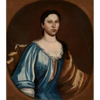 Schuyler Limner Black Ornate Wood Framed Double Matted Museum Art Print Naslijed: Portret dame
