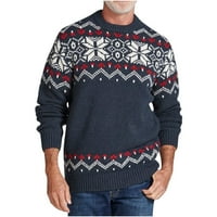 Clearsion Muški vintage prugasti džemper prevelirani Crewneck dugi rukavi pleteni pulover Jumper Tops majica bluza