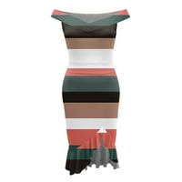 HHEI_K MAXI haljine za žene Ženska šarmantna gradijentna boja Split Split jednoretni neregularni haljini bez vrata