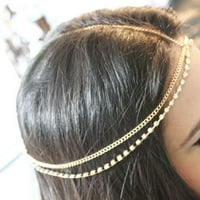 Farfi Lady Bohemian Fashion Rhinestone slojeviti lanac za glavu za glavu na nakit za glavu
