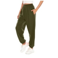 Efsteb znojne hlače za žene modne casual comfort sportske hlače pantalone jogging tweatpants jogger hlače vojska zelena s