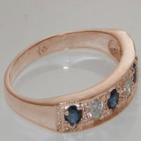 Kubična cirkonija zlata od 18K i safir i safir ženski prsten - 5. - Veličine za dostupnost