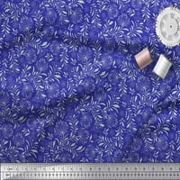 Soimoi plavi pamučni kambrični tkaninski list i cvjetni ispisani tkaninski dvorište širom