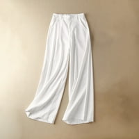Ocivier džep elastična pantalona za prozračnu pantalone i posteljine ženske hlače ženske pantalone casual nagore za žene rade casual