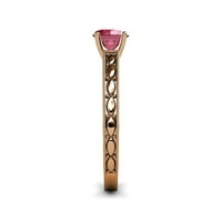 Rhodolite Garnet Marquise dizajn zaručnički prsten 1. CT u 14K Rose Gold.Size 9.0