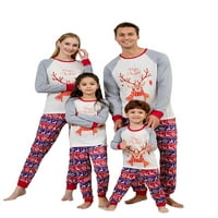 Božićna porodica podudaranje pidžama elk print Raglan dugih rukava i duge hlače za spavanje