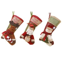 Wolliclymy božićna čarapa poklon bag reindeer Santa Claus Snjegovinske čarape Nova godina Xmas Tree Candy ukras