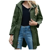 Kaputa sa kaputom od kapuljača za kišu otporna na jakna sa zatvaračem na otvorenom na otvorenom planinarska jakna Zelena ženska jeftini kaput