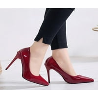 Sanviglor Womenske pumpe Stiletto visoke potpetice šiljaste cipele s kratkim igrama za vjenčanje lagana modna udobna klizala na vino crveno 10
