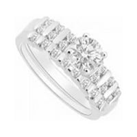 Dijamantni zaručni prsten sa venčanim setom 14k bijelo zlato, 0. CT - Veličina 5,5