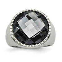 Mia Diamonds od nehrđajućeg čelika polirano siva staklena prstena - 6