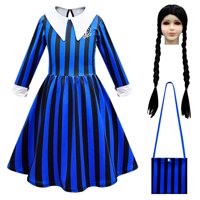 Srijeda Addams Cosplay kostim Kids Nevermore Academy School Lipan Plava haljina