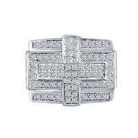 1. Carat okrugli bijeli prirodni dijamantski zaručnički prsten 10K čvrsto bijelo zlato Veličina-12