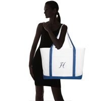 Kvalitetne platnene torbe velike torbe za plažu mornarička plava monogramm h