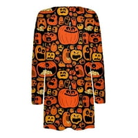 Yubatuo Womens Halloween Cardigan s dugim rukavima otvorena prednja mekana jakna za draperi plus veličine sa džepovima