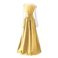 Ženske oblače žene zavoja za zavojske korzet Middeleeuwse Vintage Party Club Elegante haljina žuta