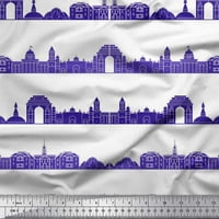 Soimoi plavi pamučni voile tkanini indijski spomenici Arhitektonska ispis tkanina od dvorišta široka