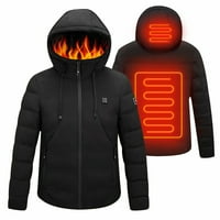 COLISHA Grijana jakna za muškarce Električni grijaći kaput s kapuljačom zatvarajući USB zimsku toplije odjeću crna l