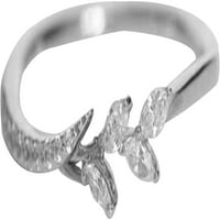 FCPHOME Exquisite prsten svježi stil Žene sa brakom Love Ring Women Modni list Oblik Marquise Cut Cubic Circon Inlay prsten DIY nakit poklon-silverus10