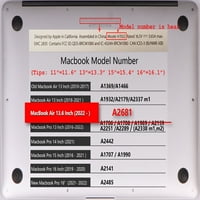 Caishek kompatibilan MacBook Air futrola. Objavljen model M2, plastična tvrda školjka + crna poklopac tastature, Galaxy A 127